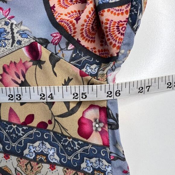 Christian Siriano Women's Top New York Button Up Patchwork Shirt Artsy Size L - Picture 11 of 16